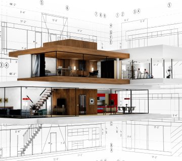 Render of the design of a contemporary house â housing project concepts